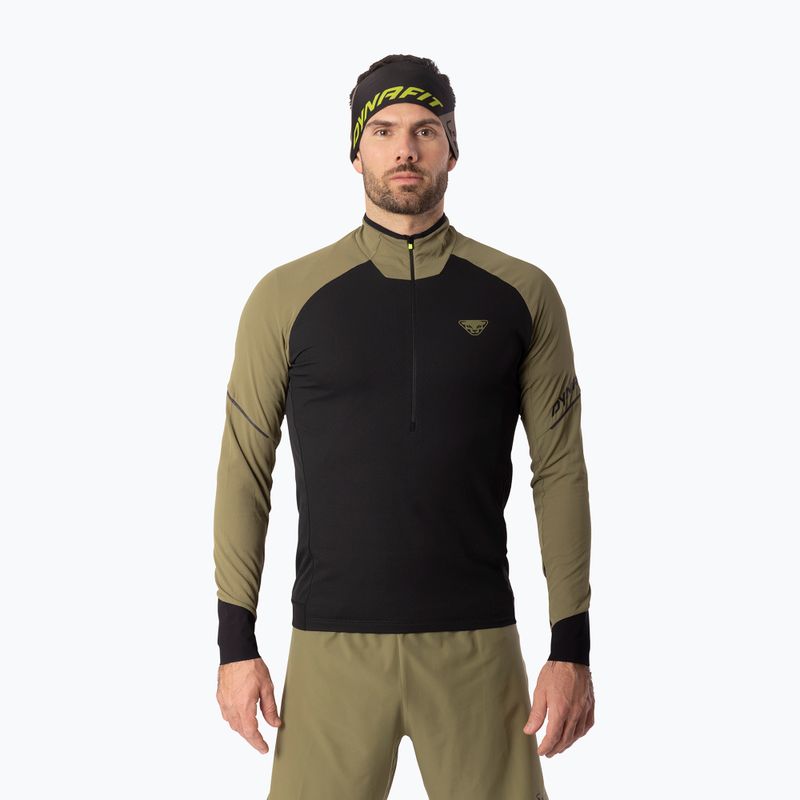 Мъжки суитшърт за бягане Dynafit Alpine LS 1/2 Zip Tee military green/0910