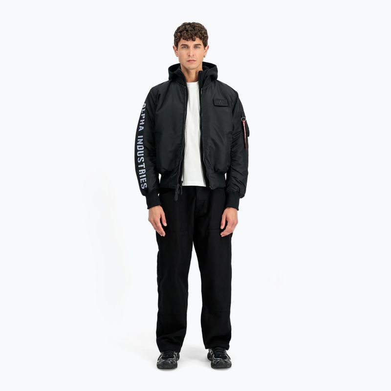 Alpha Industries MA-1 D-Tec Bomber с бродерия на ръкавите черно/отразително яке за мъже 2