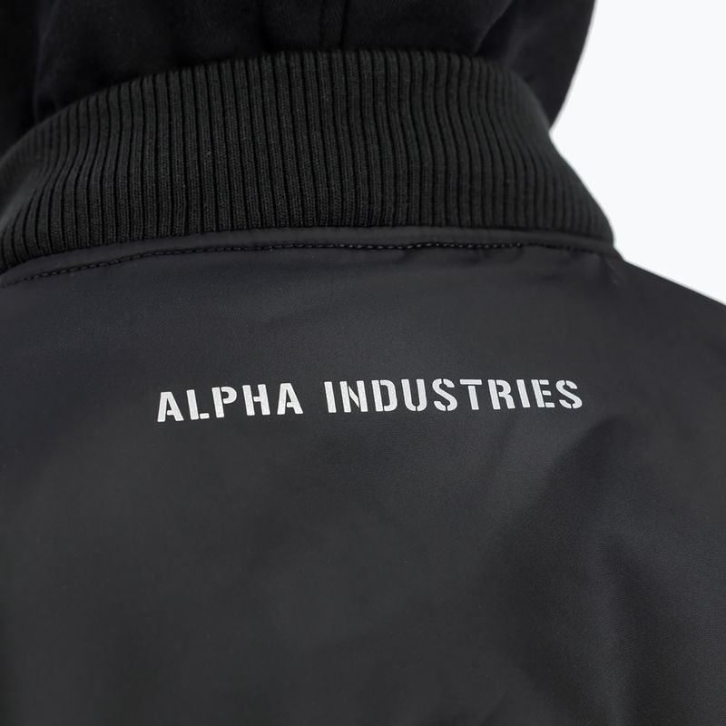 Alpha Industries MA-1 D-Tec Bomber с бродерия на ръкавите черно/отразително яке за мъже 4