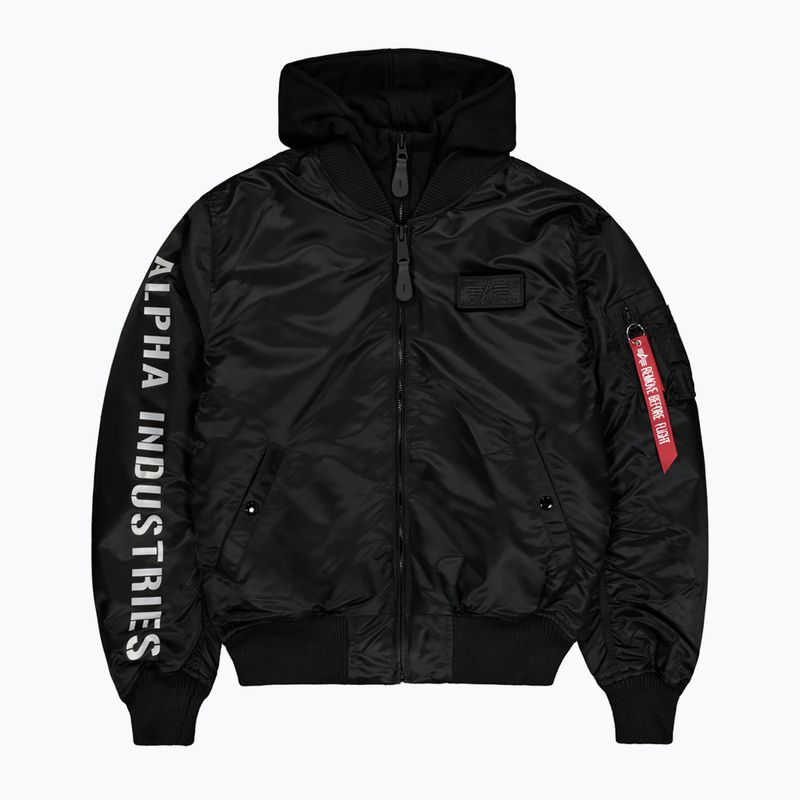 Alpha Industries MA-1 D-Tec Bomber с бродерия на ръкавите черно/отразително яке за мъже 7