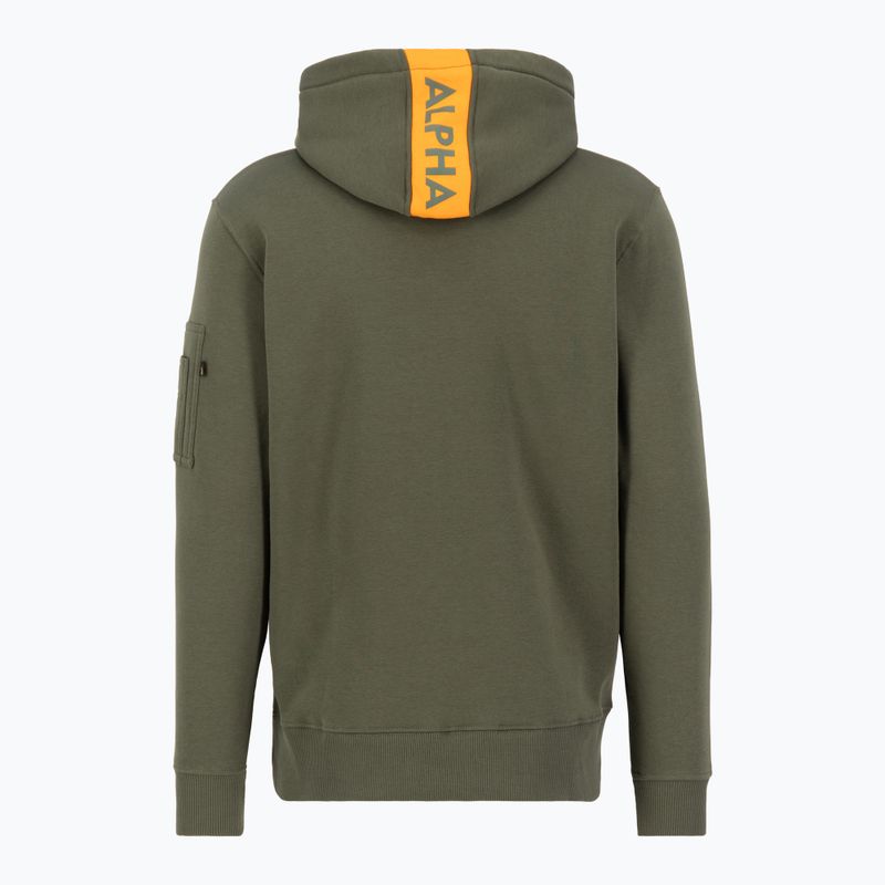 Мъжка качулка Alpha Industries Red Stripe Hoodie dark green 2