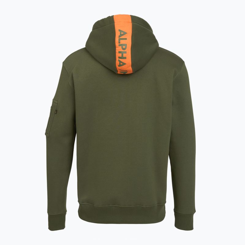 Мъжка качулка Alpha Industries Red Stripe Hoodie dark green 2