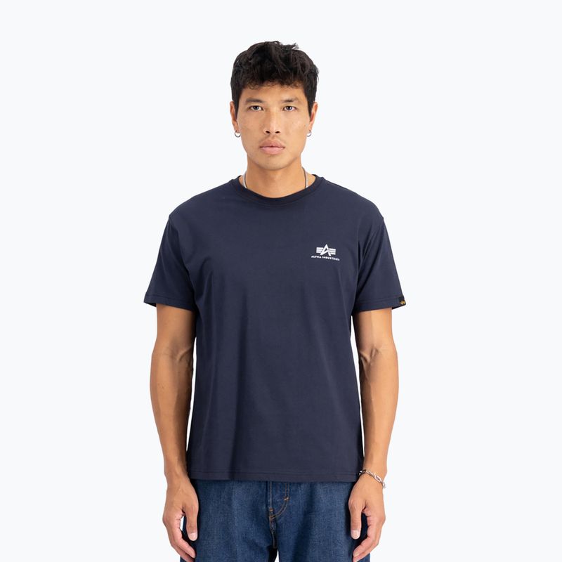 Мъжка тениска Alpha Industries Basic Small Logo в синьо