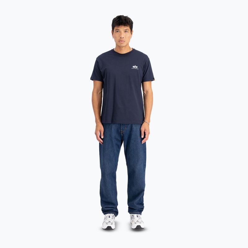 Мъжка тениска Alpha Industries Basic Small Logo в синьо 2