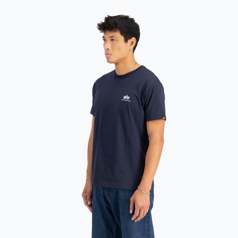 Мъжка тениска Alpha Industries Basic Small Logo в синьо 4