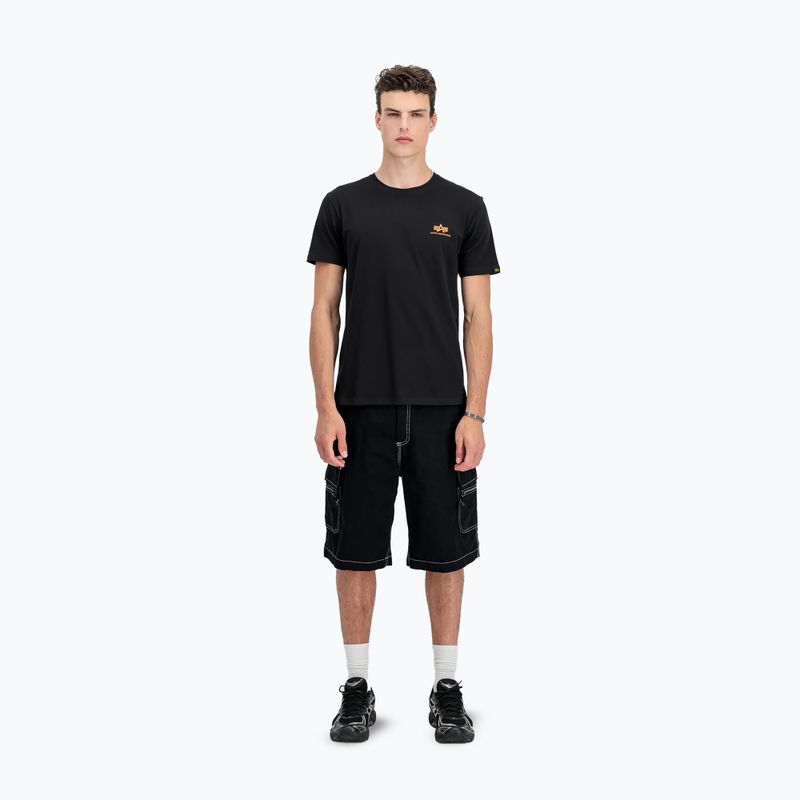 Мъжка тениска Alpha Industries Basic Small Logo черна/неоново оранжева 2