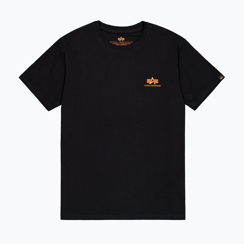 Мъжка тениска Alpha Industries Basic Small Logo черна/неоново оранжева 5