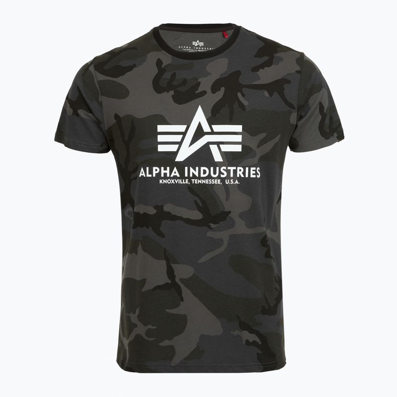Alpha Industries Basic Camo черна камуфлажна поло риза за мъже