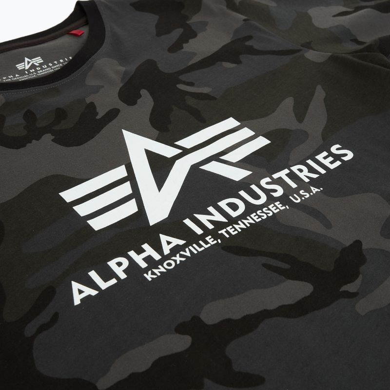 Alpha Industries Basic Camo черна камуфлажна поло риза за мъже 3