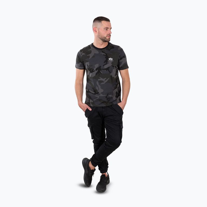 Мъжка тениска Alpha Industries Basic Small Logo Camo Black 2