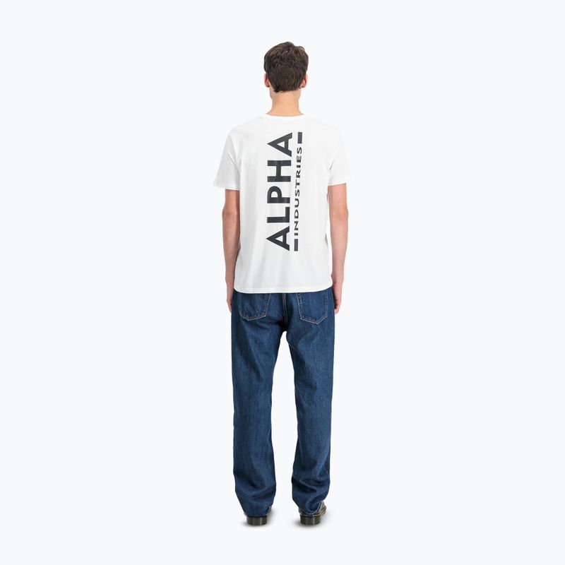 Alpha Industries мъжка тениска Backprint бяла 3