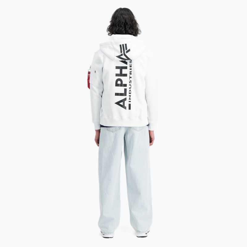 Alpha Industries мъжки суитшърт Back Print Zip бял 3