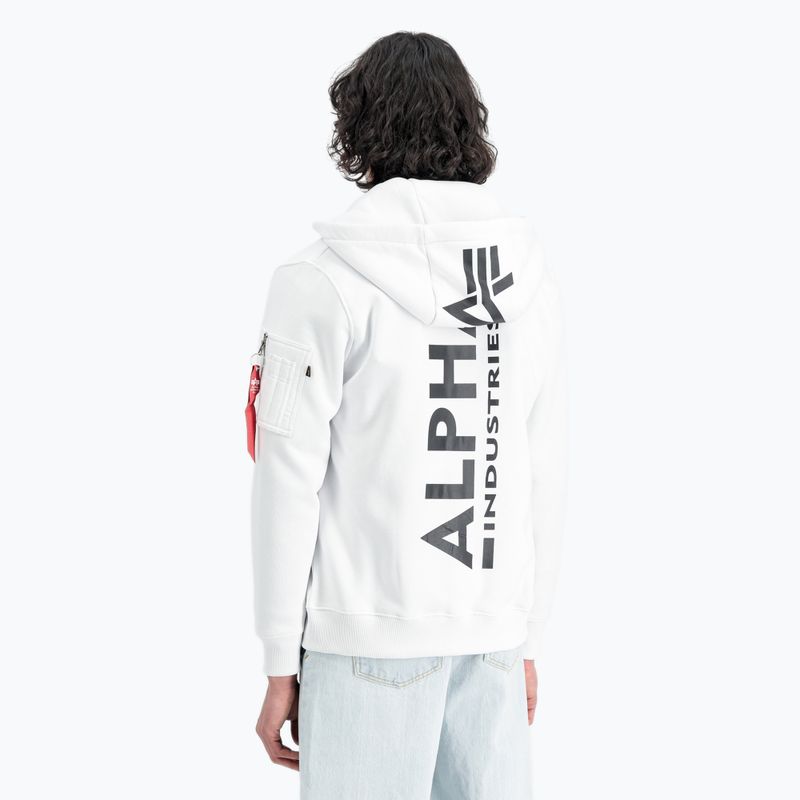 Alpha Industries мъжки суитшърт Back Print Zip бял 5
