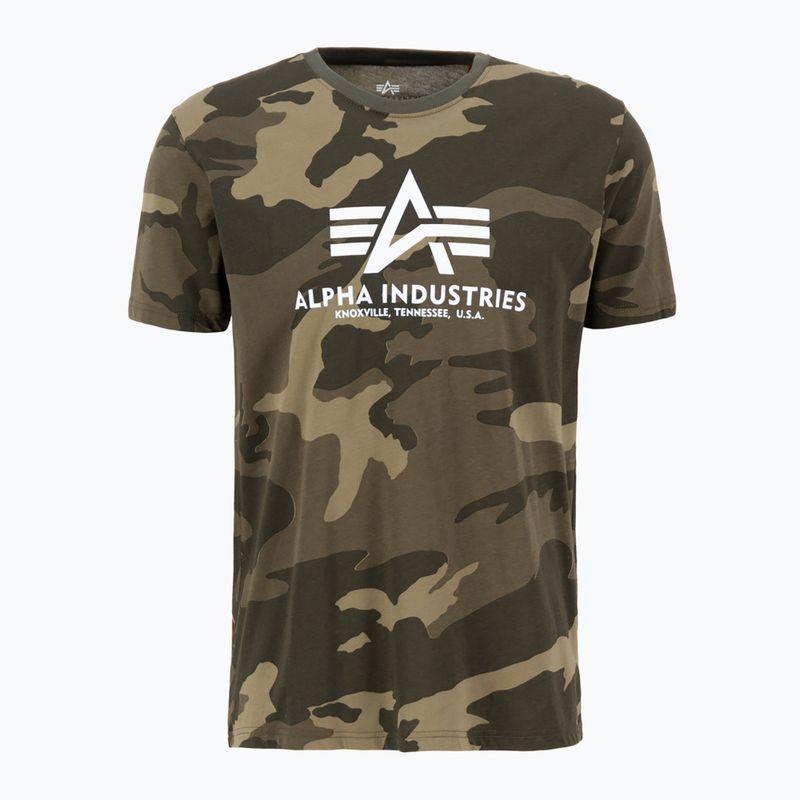 Alpha Industries мъжка тениска Basic Camo маслина камуфлаж