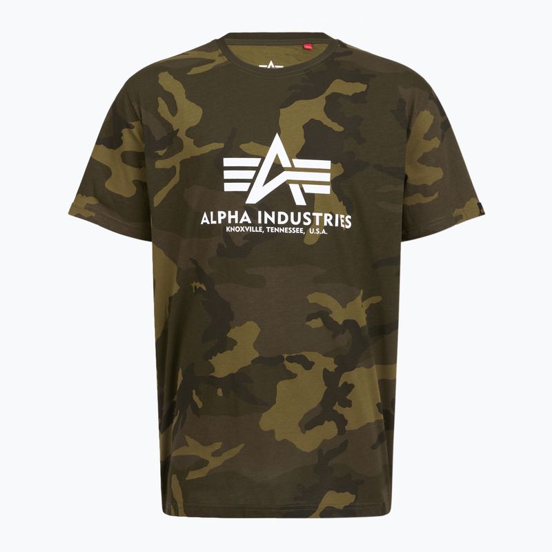 Alpha Industries Basic Camo маслинова камуфлажна поло риза за мъже 3