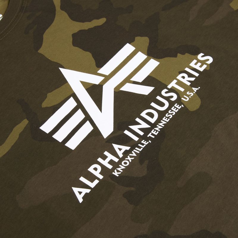 Alpha Industries Basic Camo маслинова камуфлажна поло риза за мъже 5