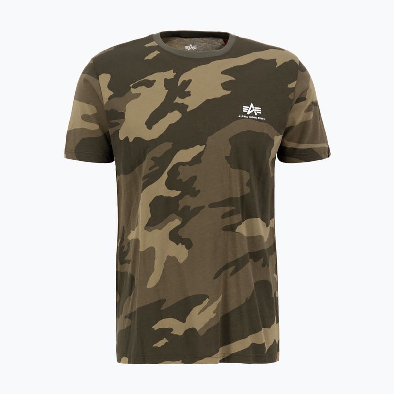 Мъжка тениска Alpha Industries Basic Small Logo Camo olive 4