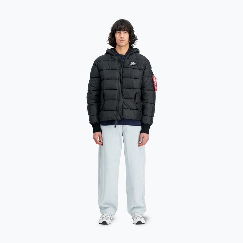 Alpha Industries мъжко яке с качулка с изкуствен пух черно 2