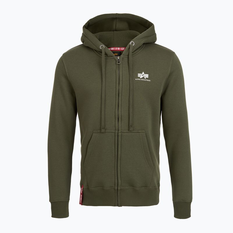 Мъжки суитшърт Alpha Industries Basic Zip SL тъмно маслинен