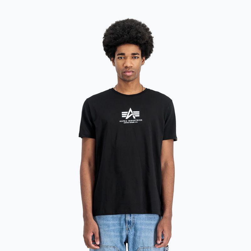 Мъжка тениска Alpha Industries Basic Mid Logo черна