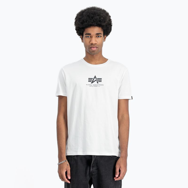 Alpha Industries мъжка тениска Basic Mid Logo бяла