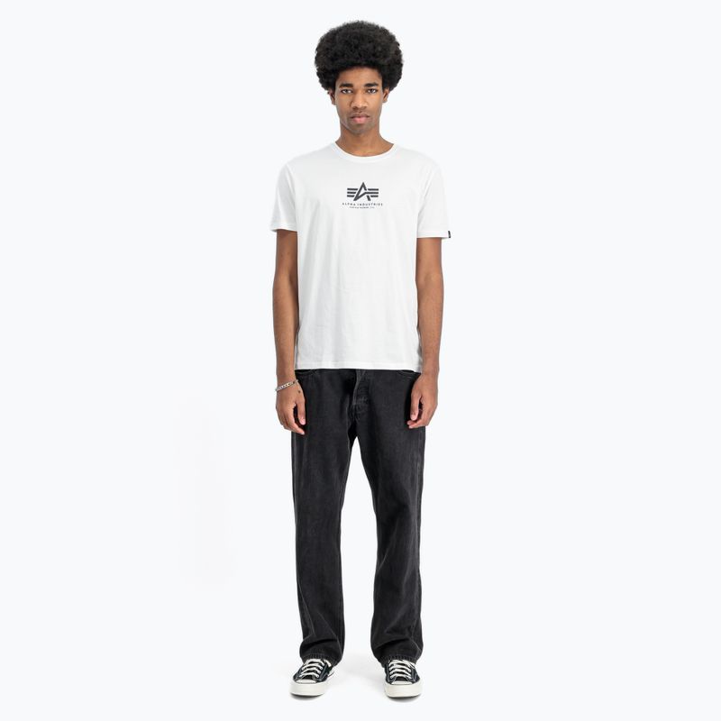 Alpha Industries мъжка тениска Basic Mid Logo бяла 2