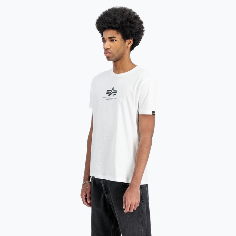 Alpha Industries мъжка тениска Basic Mid Logo бяла 4