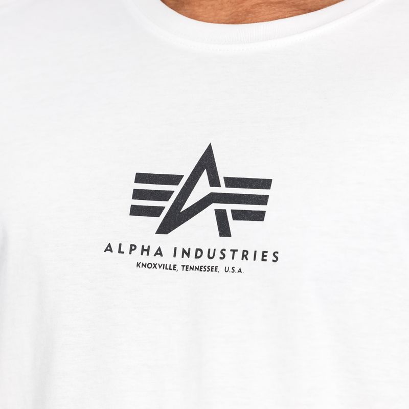 Alpha Industries мъжка тениска Basic Mid Logo бяла 6