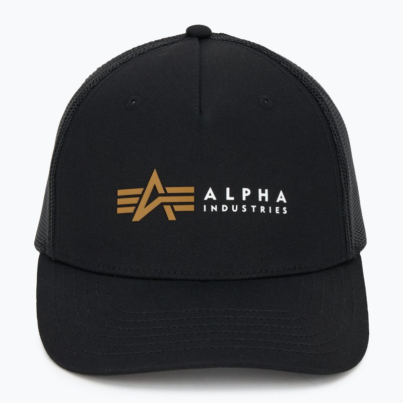 Мъжки Alpha Industries Label Trucker бейзболна шапка черен 2
