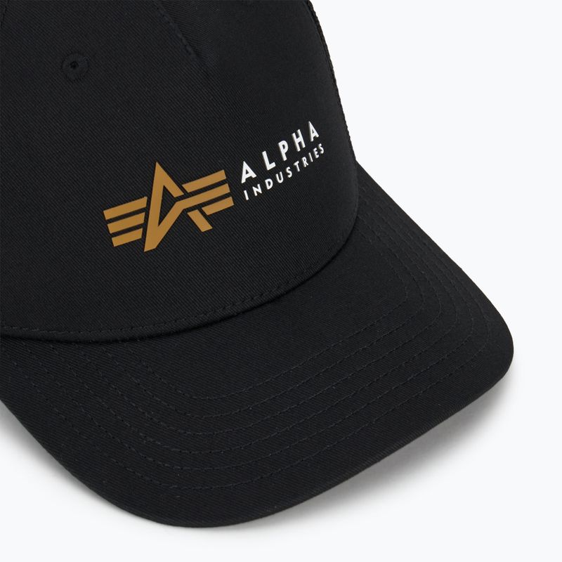 Мъжки Alpha Industries Label Trucker бейзболна шапка черен 3