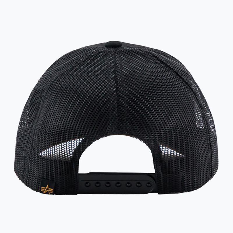 Мъжки Alpha Industries Label Trucker бейзболна шапка черен 2