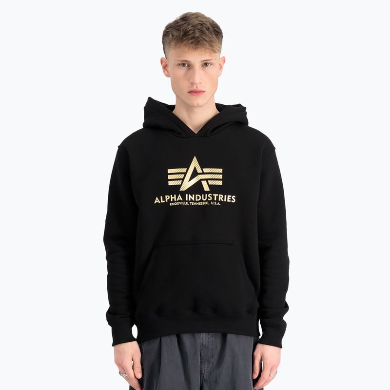 Мъжки суитшърт Alpha Industries Basic Carbon Hoody black/gold