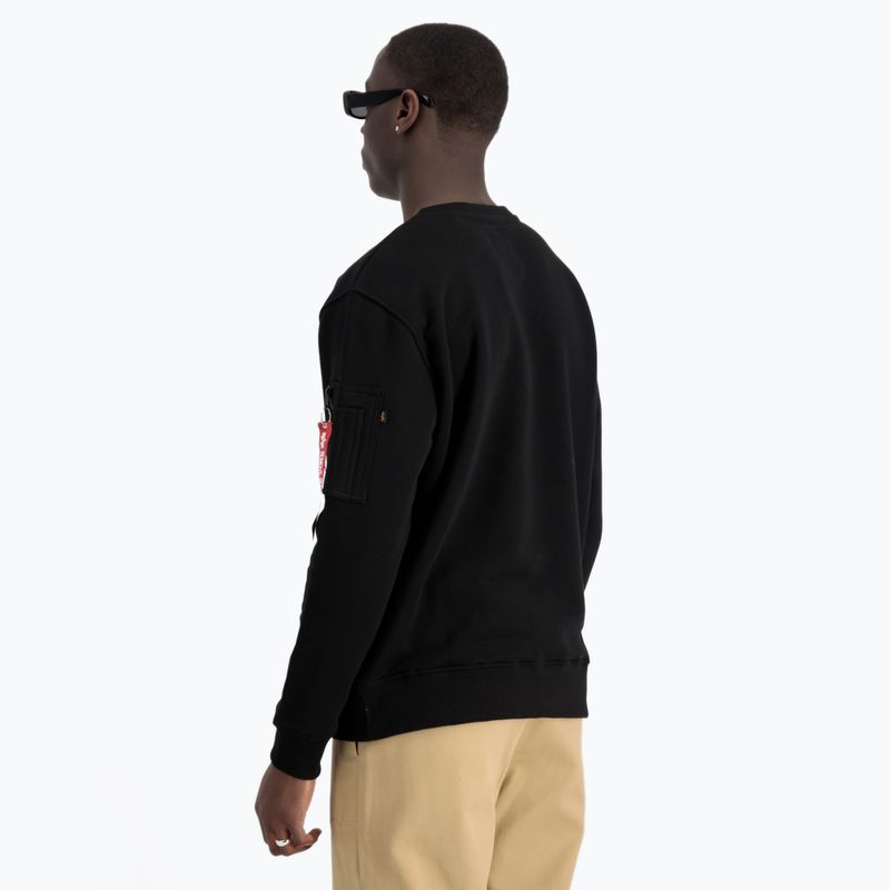 Мъжки пуловер с отразяващ печат Alpha Industries black 5