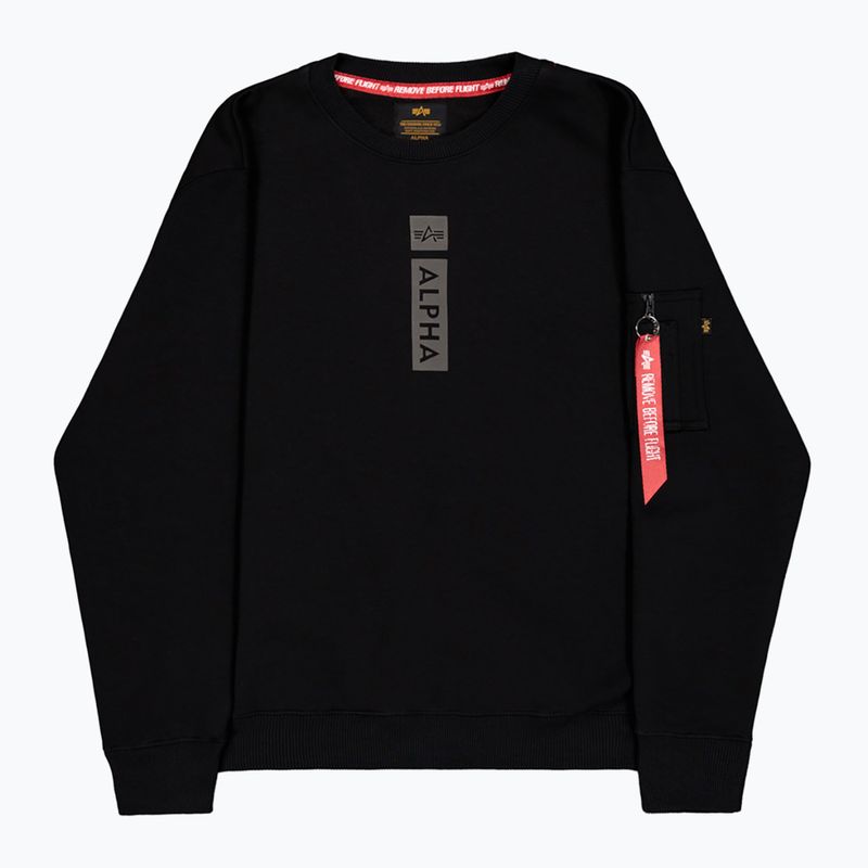 Мъжки пуловер с отразяващ печат Alpha Industries black 7