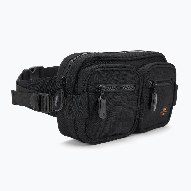 Alpha Industries Label Черна бъбрековидна торбичка от 1,5 л 2