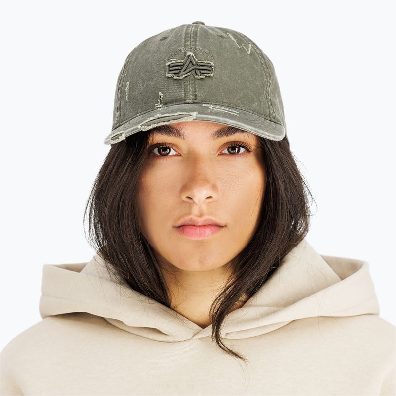 Шапка с козирка Alpha Industries Acid Logo dark olive 5