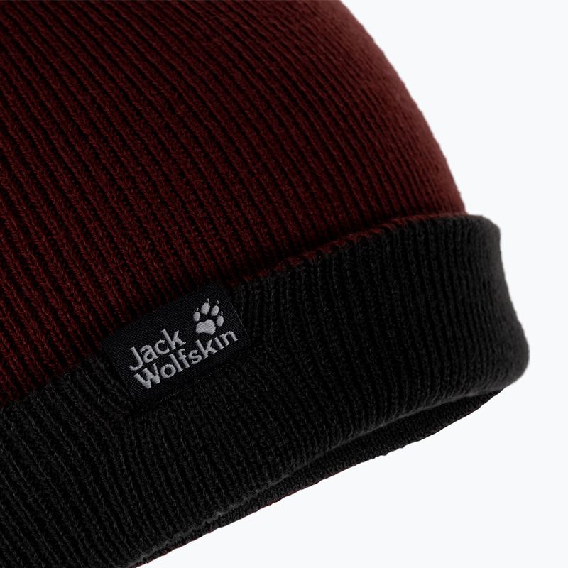 Jack Wolfskin Зимна шапка с ребро в цвят бордо 1903891 5