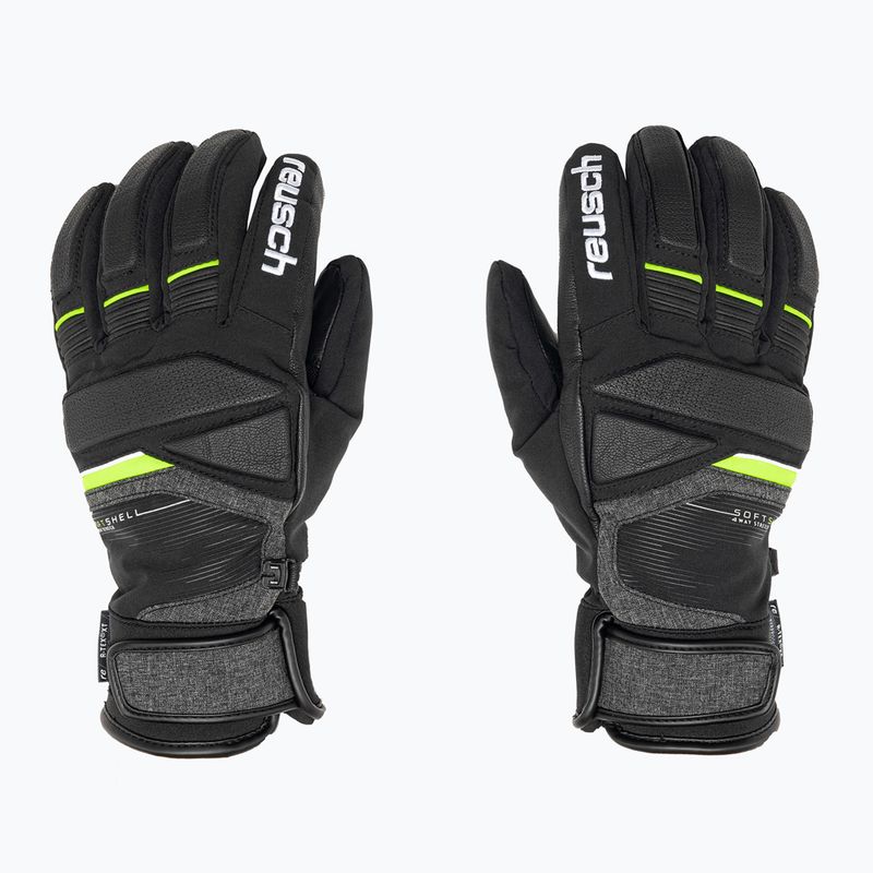Ски ръкавица Reusch Storm R-Tex Xt черна/черна меланж/неоново зелено 3