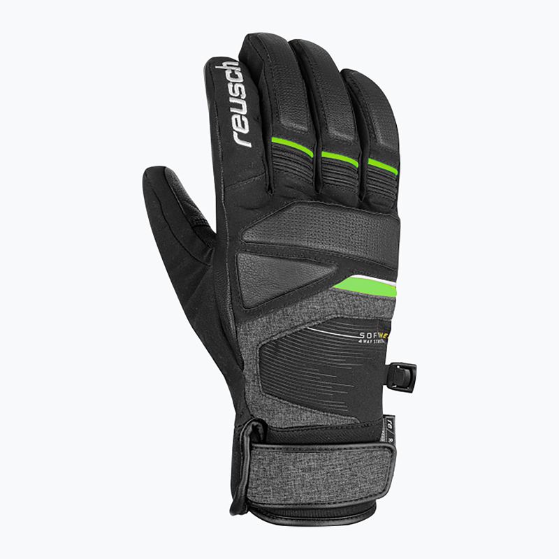 Ски ръкавица Reusch Storm R-Tex Xt черна/черна меланж/неоново зелено 6