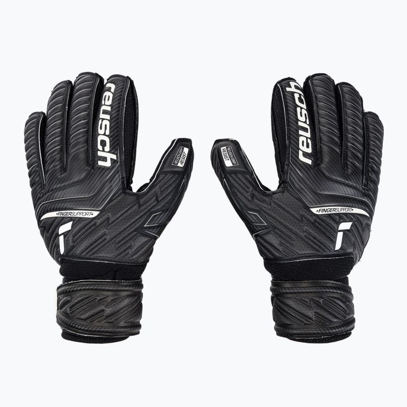 Reusch Attrakt Resist Finger Support Junior детски вратарски ръкавици черни 5272610