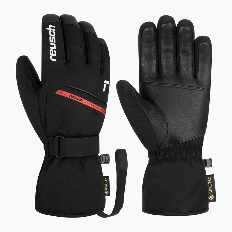 Ски ръкавици Reusch Morris GORE-TEX black/white/fire red