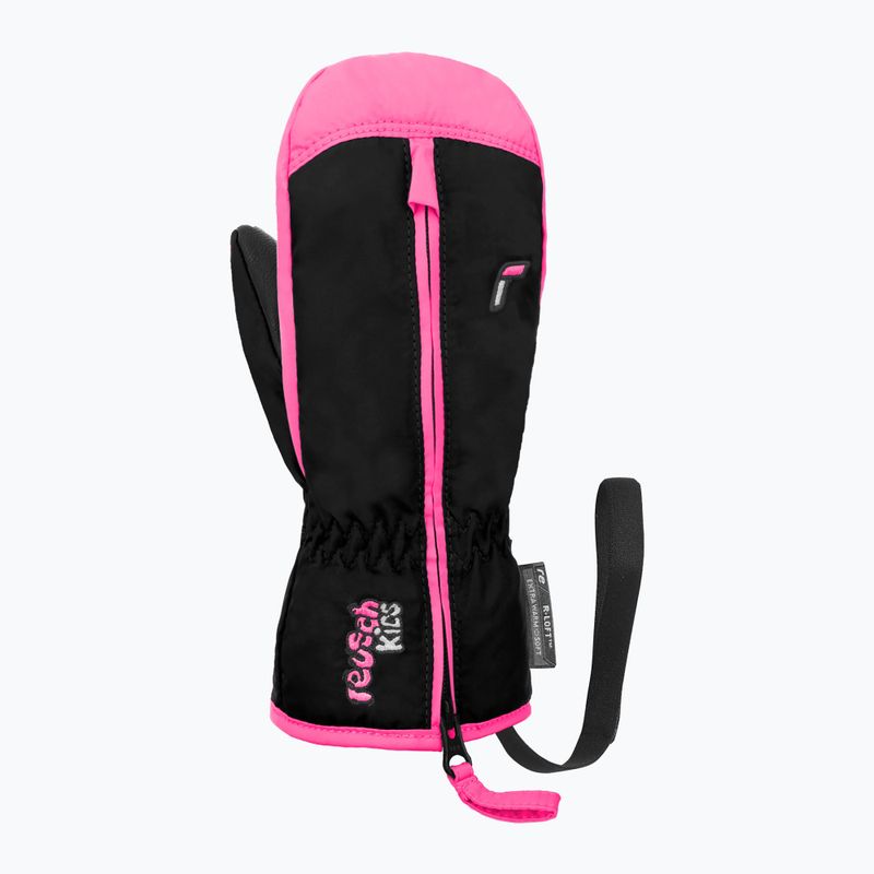 Детски скиорски ръкавици Reusch Ben Mitten black/ knockout pink 2