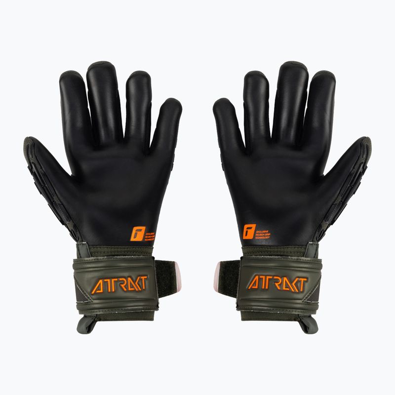 Reusch Attrakt Freegel Сребърни зелено-оранжеви вратарски ръкавици 2