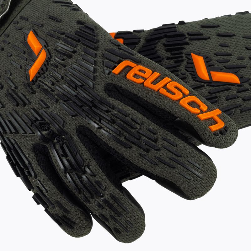 Reusch Attrakt Freegel Сребърни зелено-оранжеви вратарски ръкавици 3