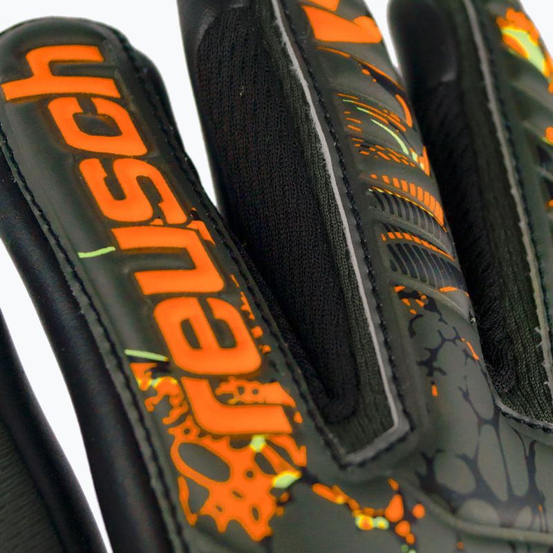 Reusch Attrakt Gold X Finger Support Младши вратарски ръкавици зелено-черни 5372050-5555 8