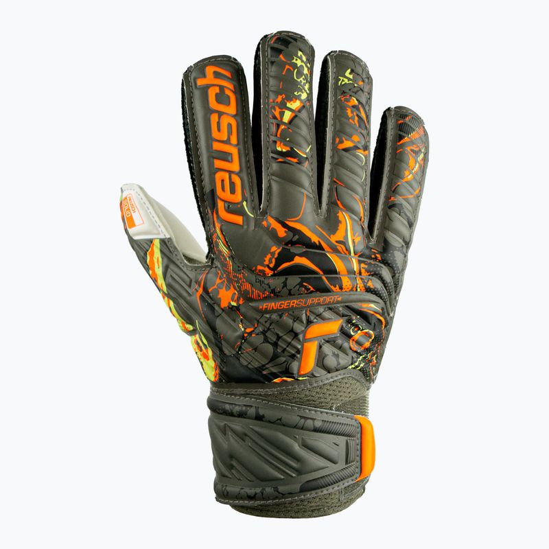 Детски вратарски ръкавици Reusch Attrakt Solid Finger Support Junior зелени 5372010-5556 5