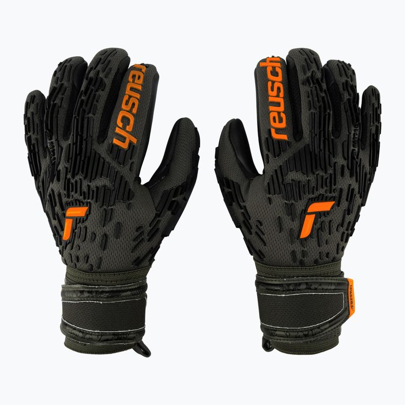 Reusch Attrakt Freegel Silver Junior вратарски ръкавици чернозелени 5372035-5555