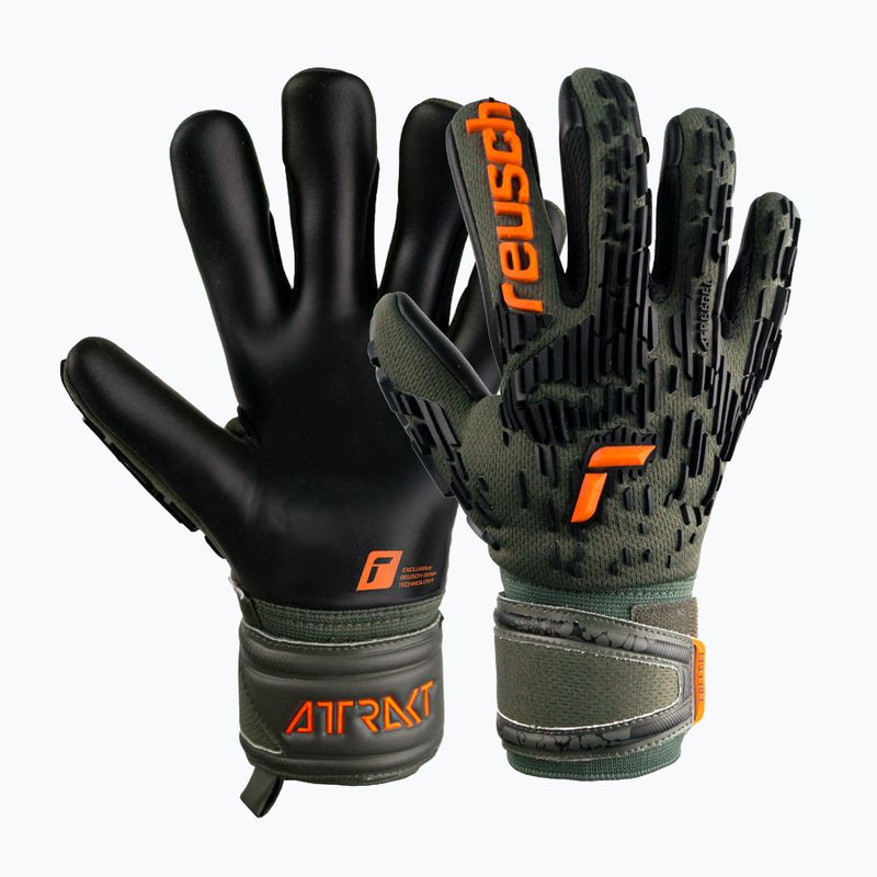 Reusch Attrakt Freegel Silver Junior вратарски ръкавици чернозелени 5372035-5555 4