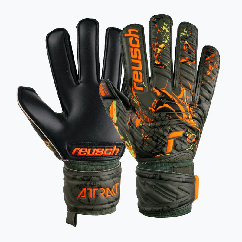 Детски вратарски ръкавици Reusch Attrakt Silver Junior зелени 5372015-5555 4