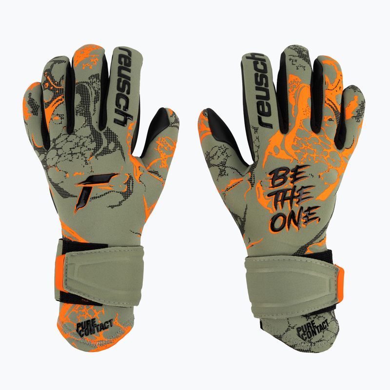 Детски вратарски ръкавици Reusch Pure Contact Gold Junior зелени 5372100-5444